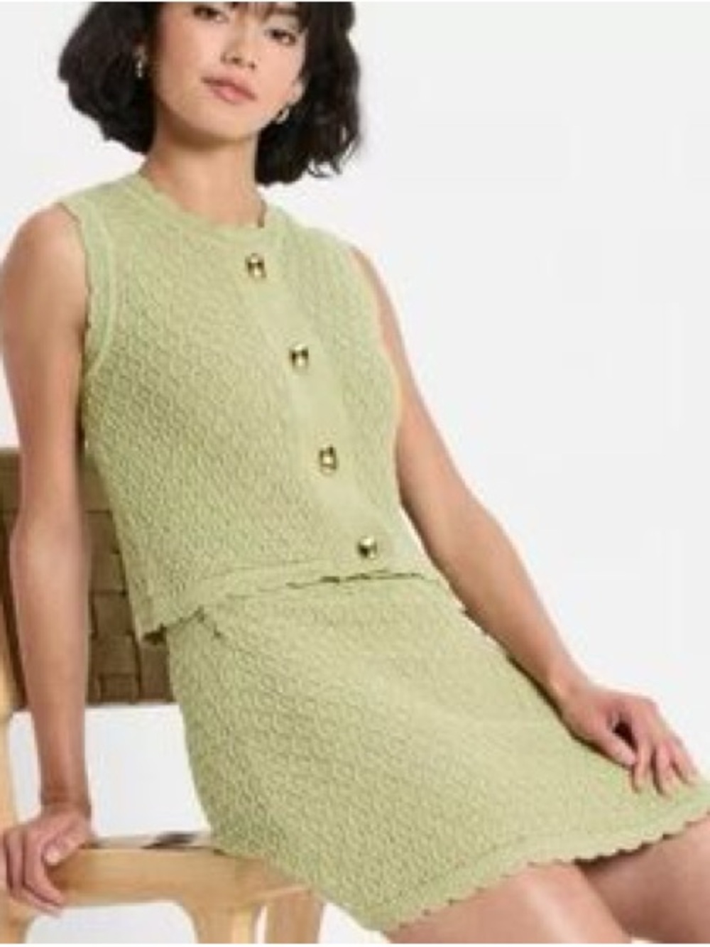 Future Collective Green Knit Vest
